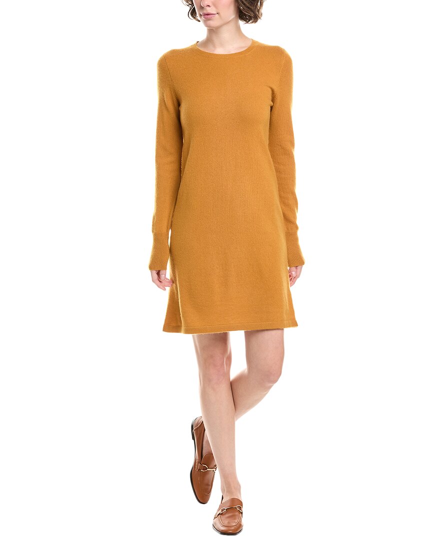 Incashmere Solid Cashmere T-shirt Dress In Orange
