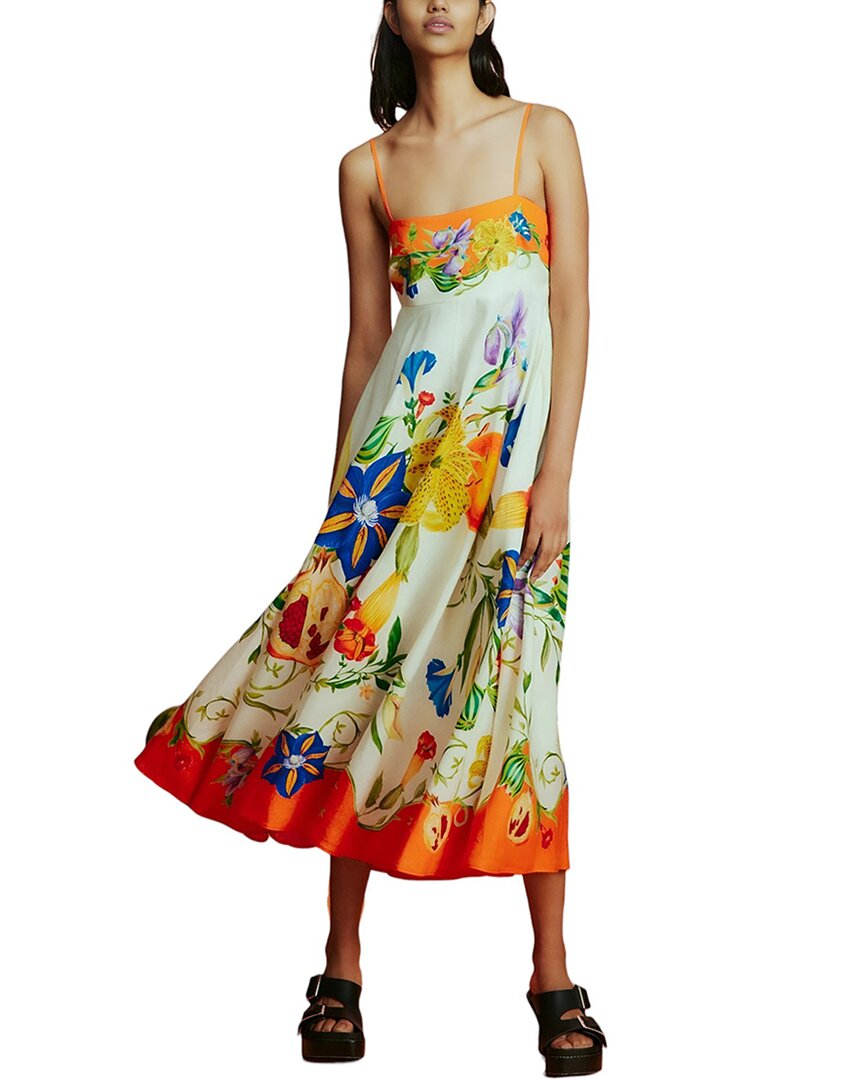 Multi Esea Linen-blend Midi Dress