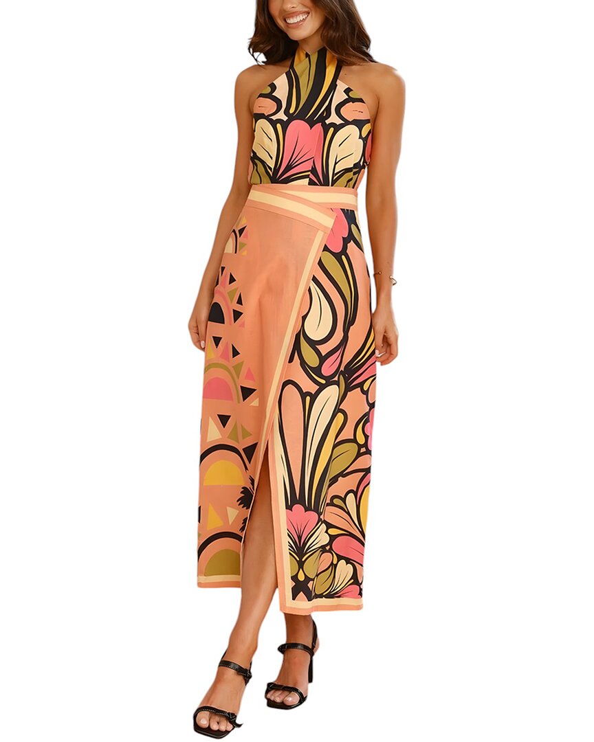 Amina Glam 2pc Linen-blend Top & Skirt Set In Multi
