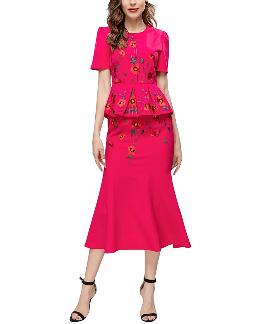 Adele Berto Midi Dress In Pink