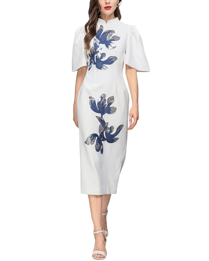 Adele Berto Midi Dress In White