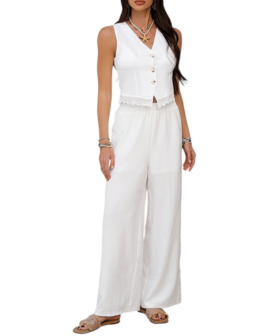 Luna Tuccini 2pc Vest & Pant Set In White