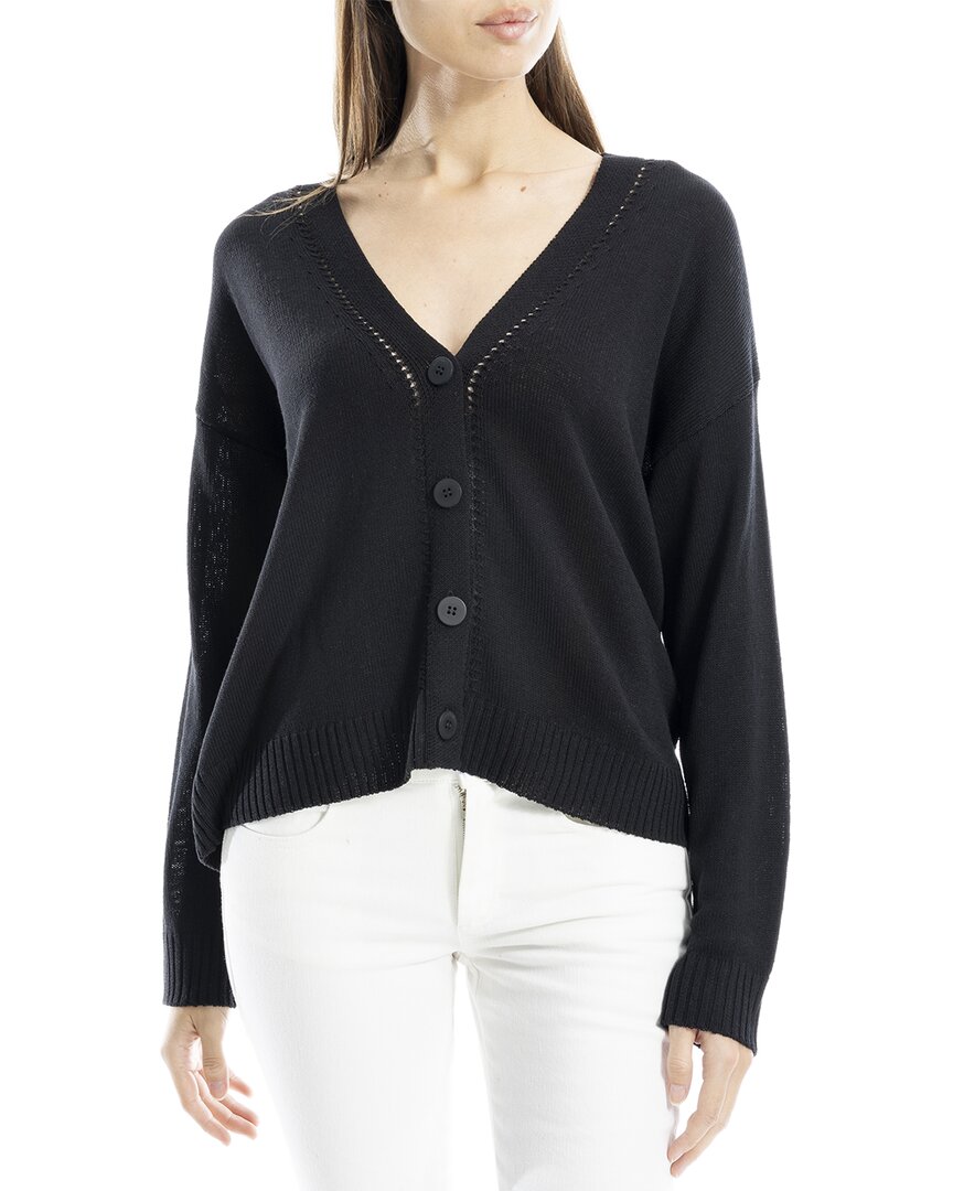 Max Studio Linen-blend Cardigan In Blue