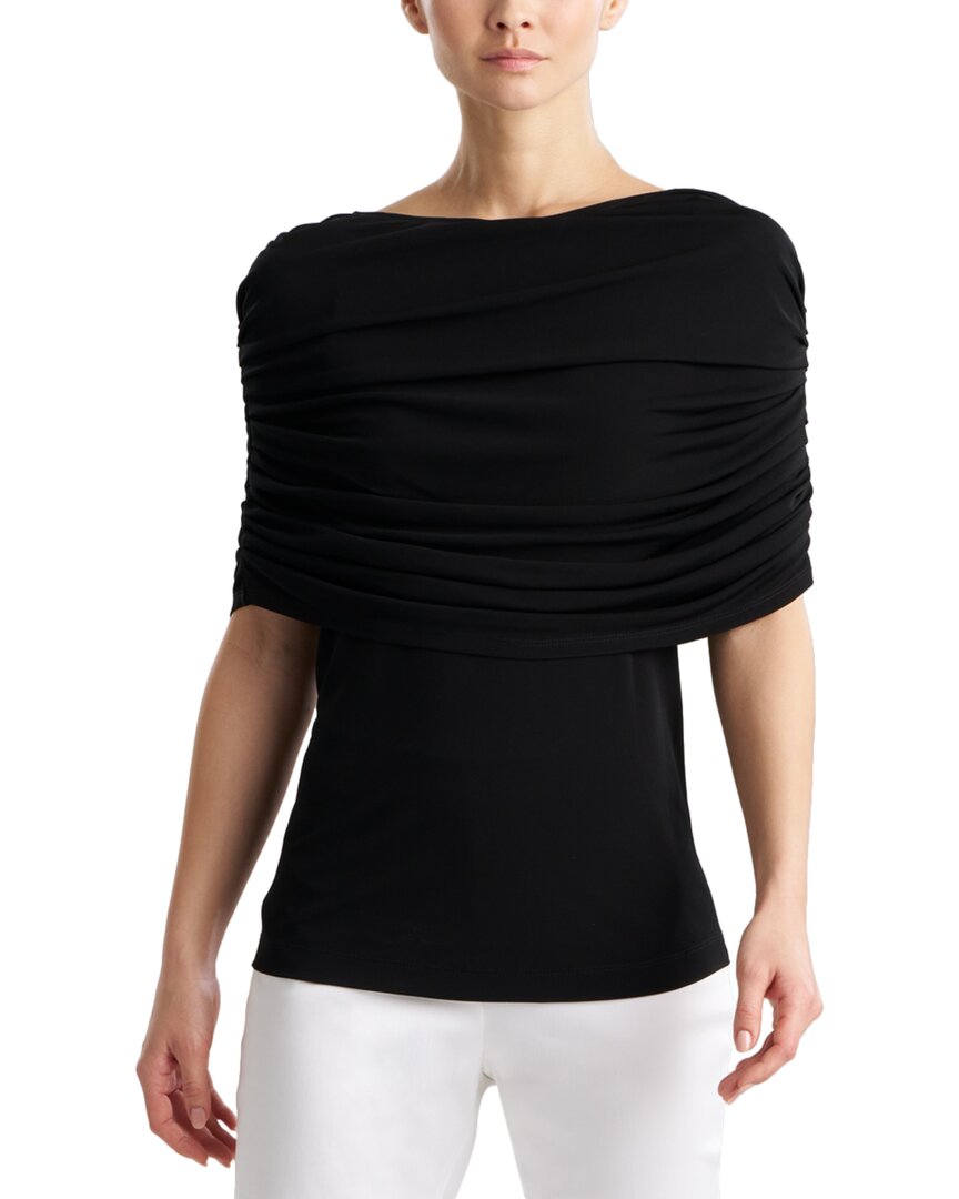Natori Matte Jersey Rouched Shoulder Top