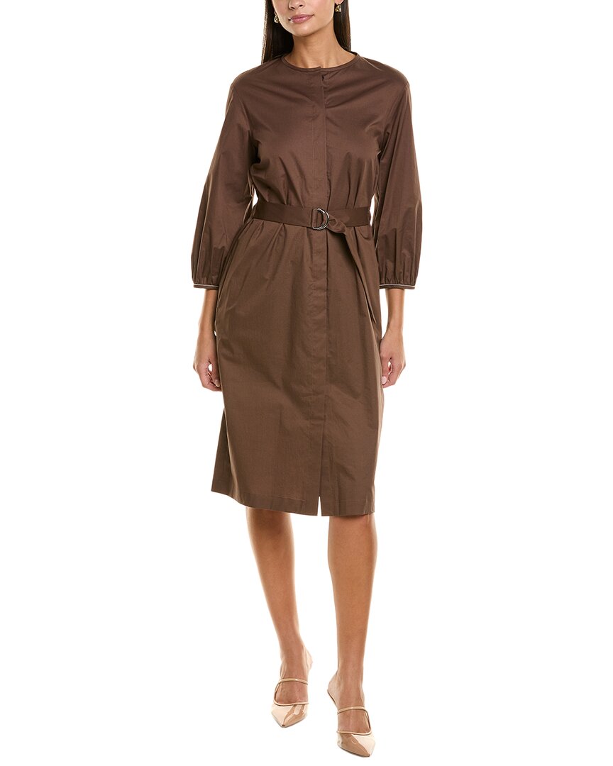 Peserico Midi Dress In Brown