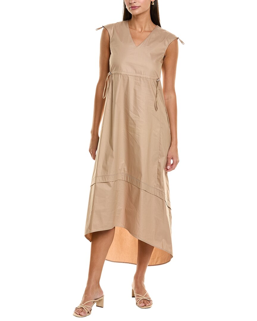Peserico Midi Dress In Brown