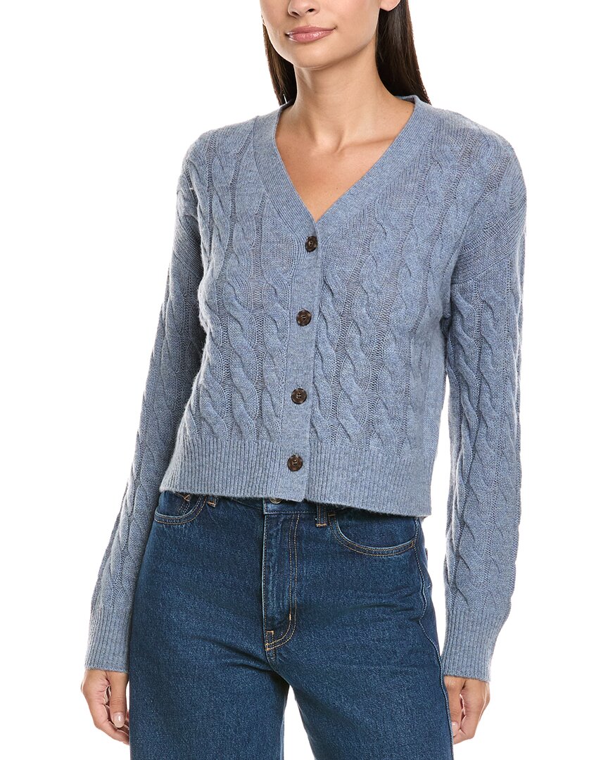 Naadam Wool & Cashmere-blend Cardigan In Blue