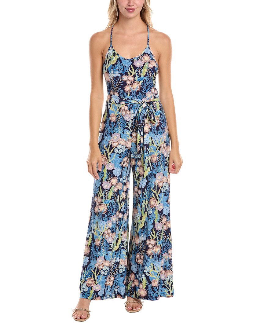 Tori Richard Friends & Anemones Brady Jumpsuit In Blue