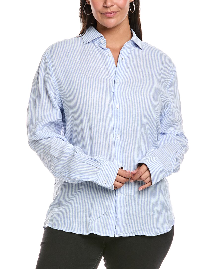 Reiss Plus Ruban Linen Shirt In Blue
