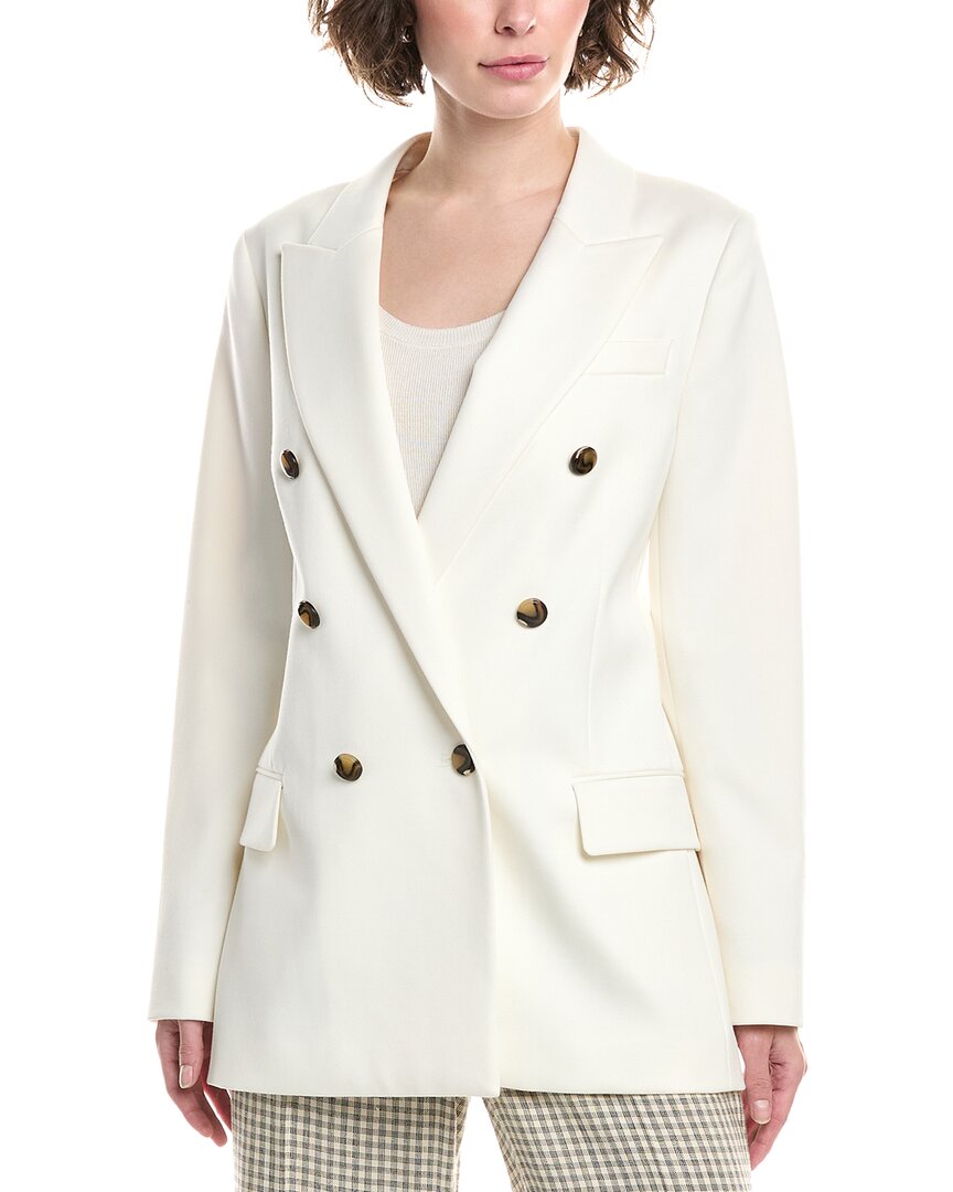 Reiss Ava Wool-blend Blazer In White