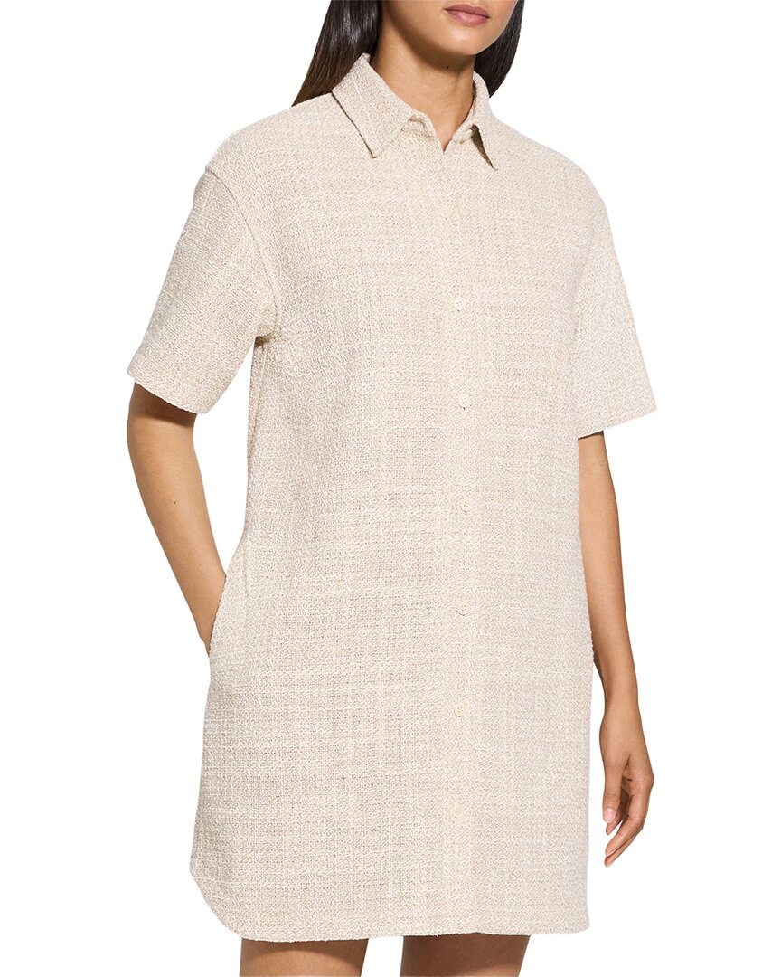 Theory Easy Mini Dress In Neutral
