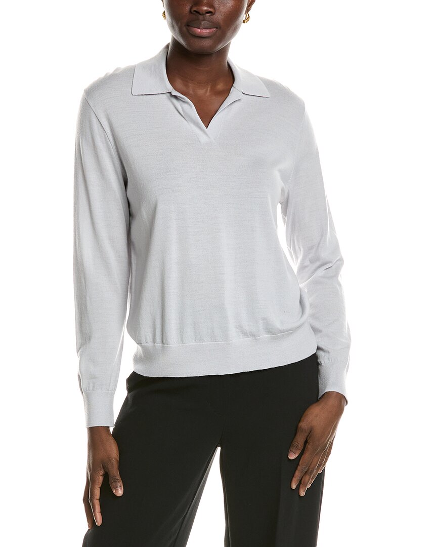 Theory Boy Polo Lightweight Sweater In Gray