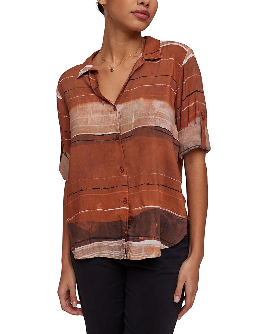 Bella Dahl Capri Button Down In Brown