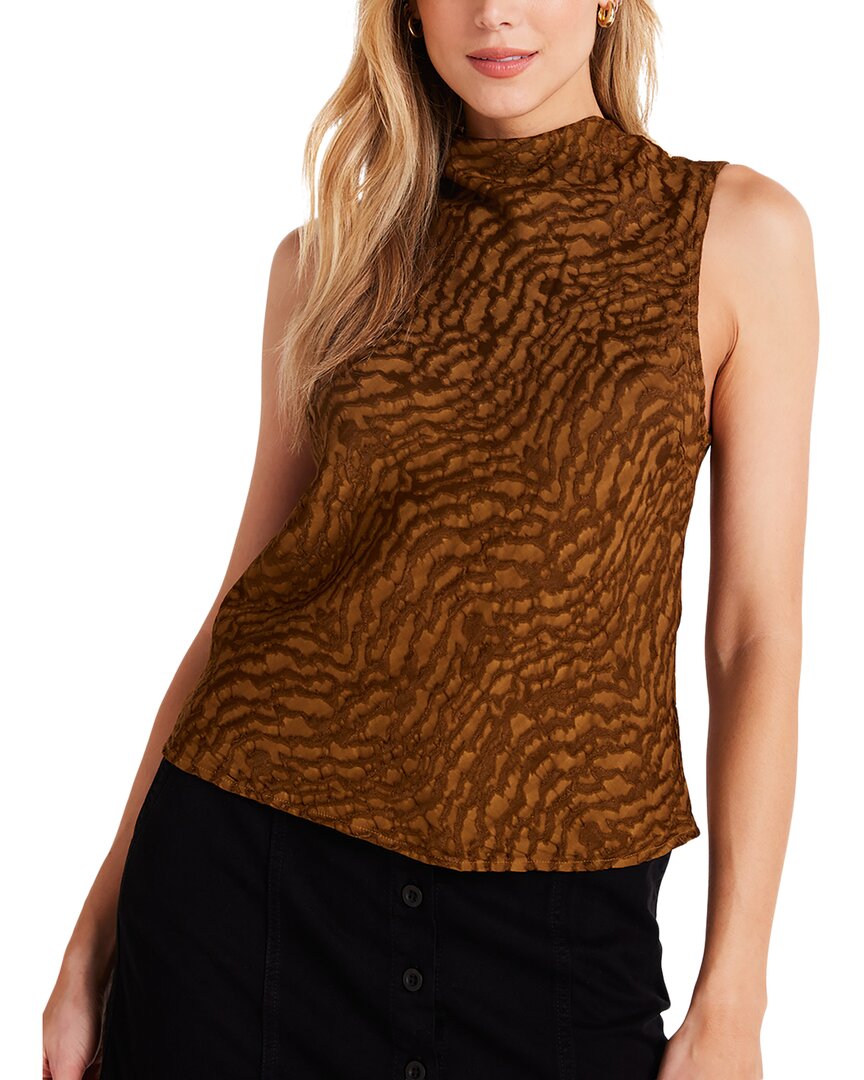 Bella Dahl Cowl Neck Bias Top In Brown