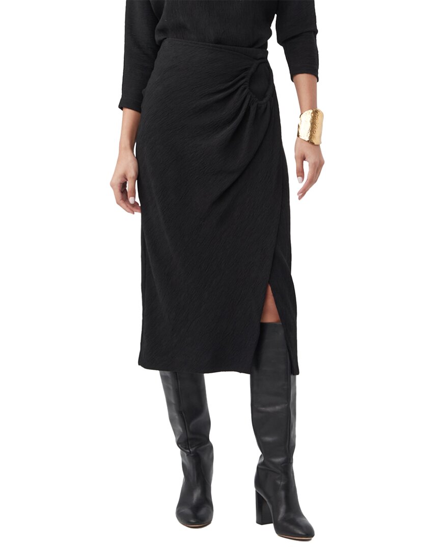 Trina Turk Abiba Gathered Faux-wrap Midi Skirt In Black