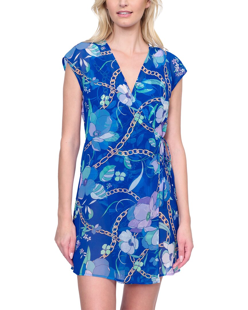 Gottex Memories Of Capri Short Surplice Wrap Dress With Tie