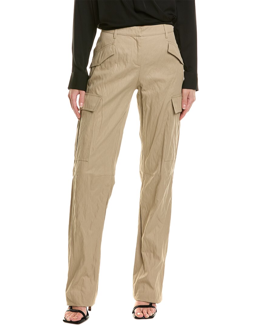 Michael Kors Collection Cargo Silk-blend Trouser In Brown