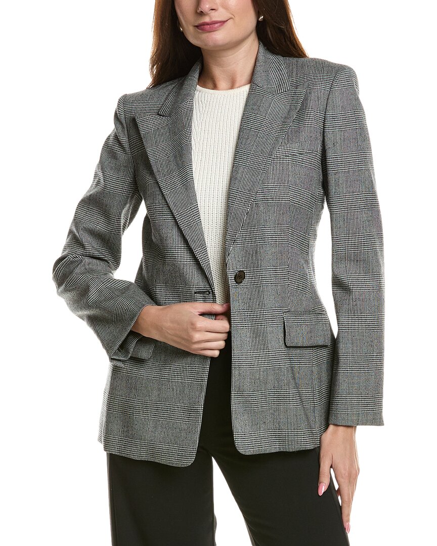 Michael Kors Collection Georgina Wool & Silk-blend Blazer In Gray