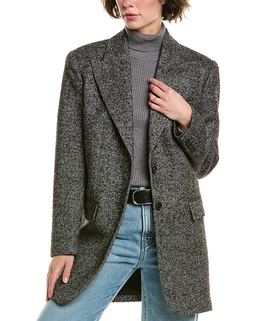 Michael Kors Collection Boyfriend Wool & Silk-blend Blazer In Green