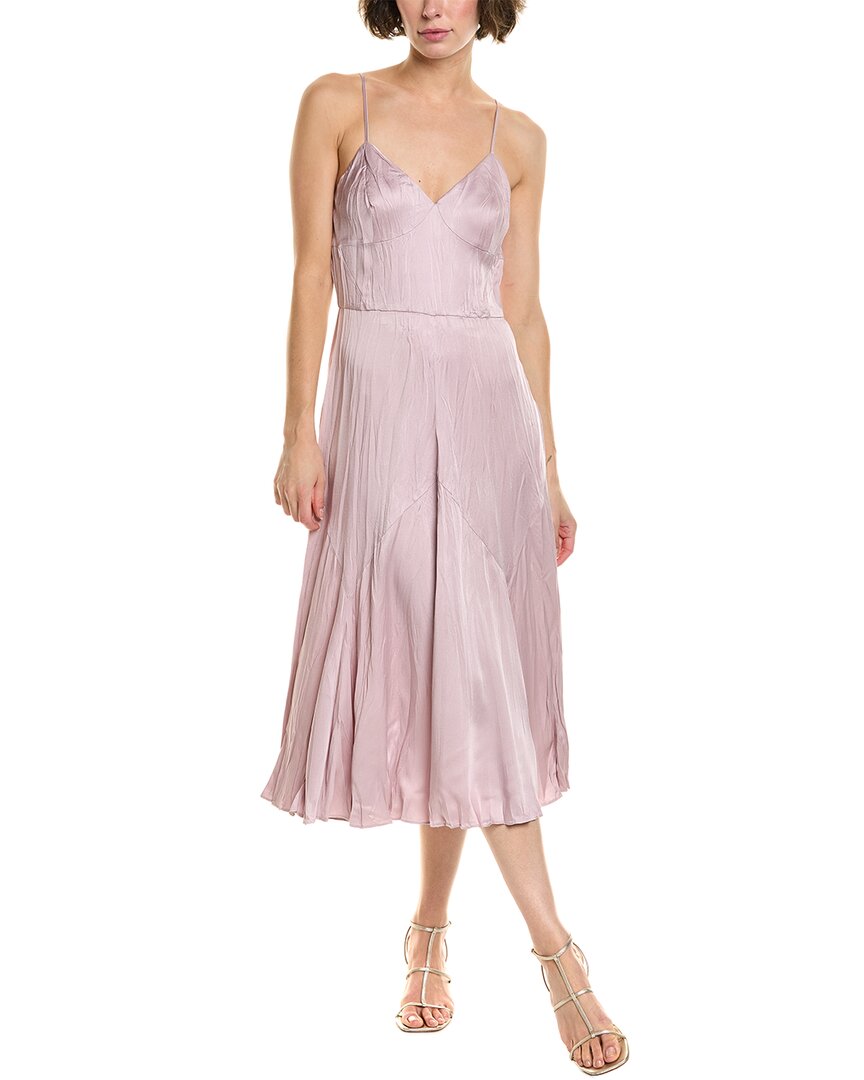 Michael Kors Collection Crushed Slip Dress In Pink