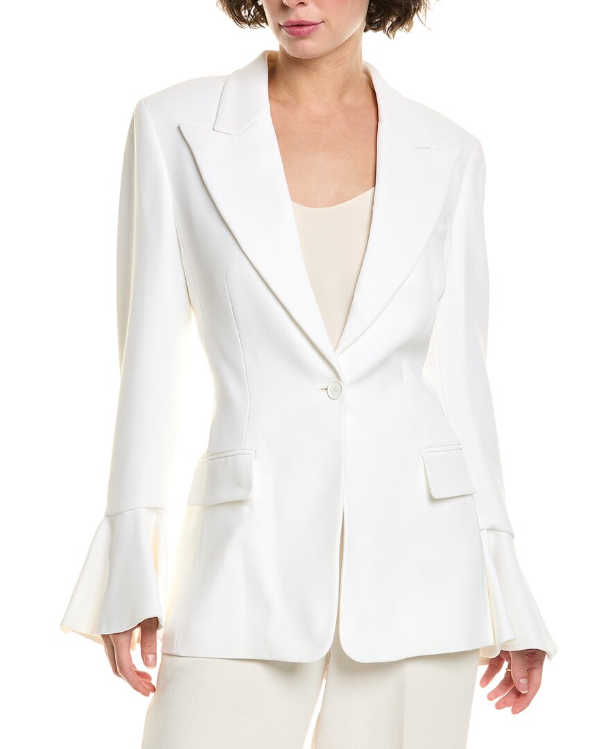 Michael Kors Collection Flare Sleeve Silk-blend Blazer In White