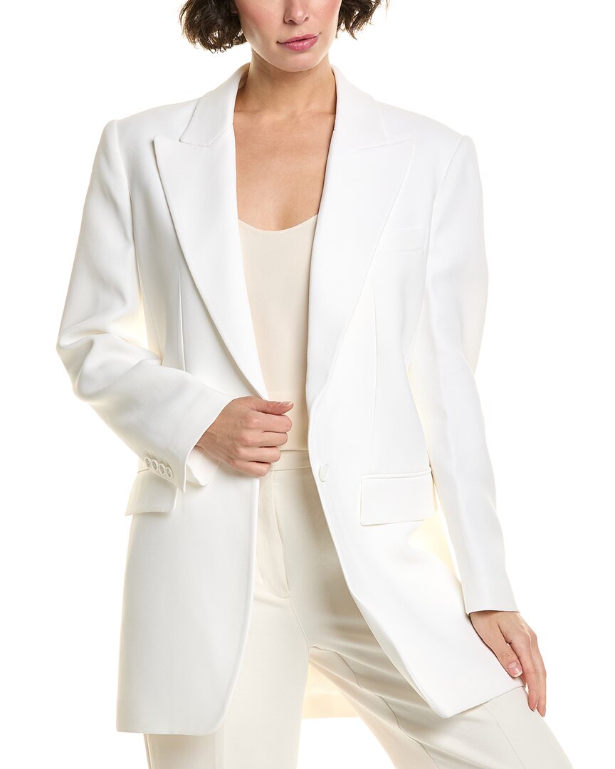 Michael Kors Collection Flare Sleeve Silk-blend Blazer In White