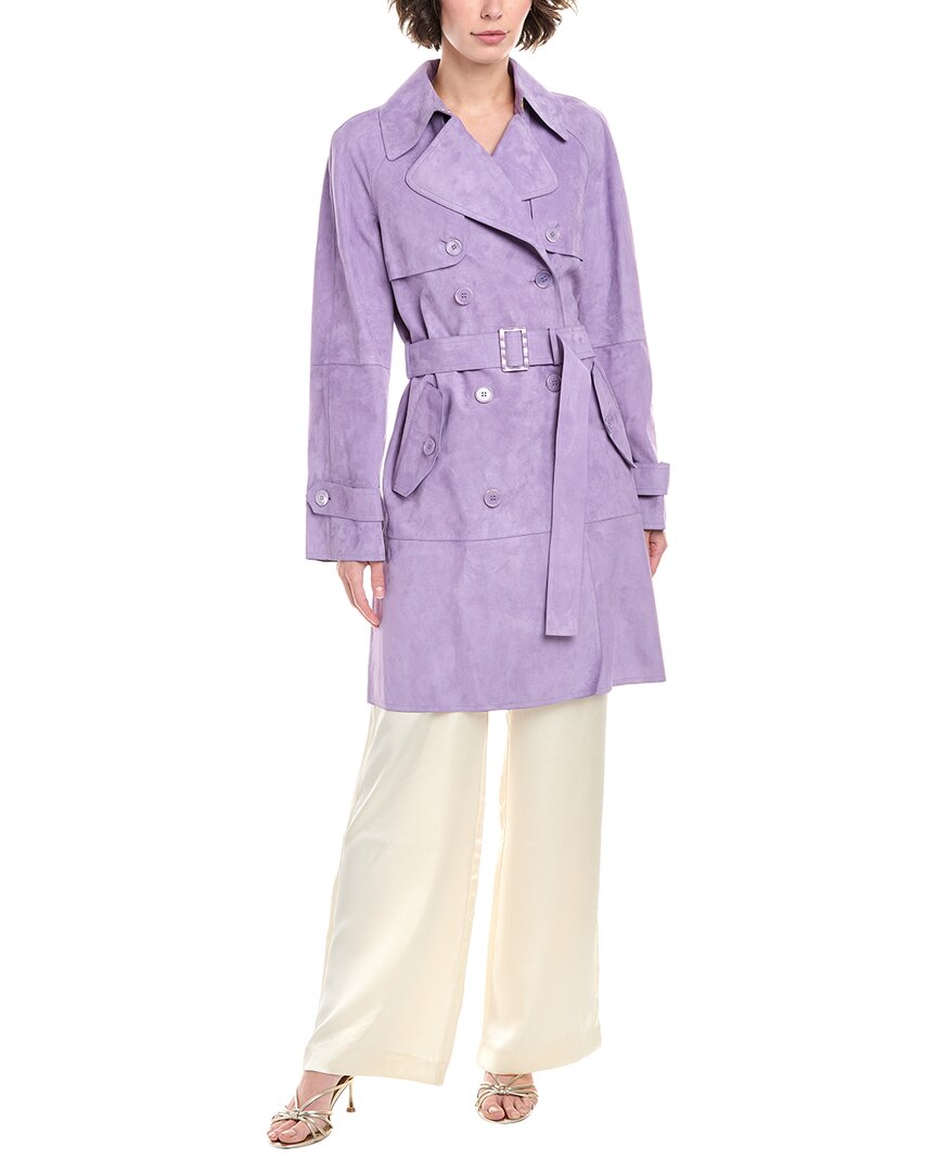 Michael Kors Collection Bonded Suede Trench Coat