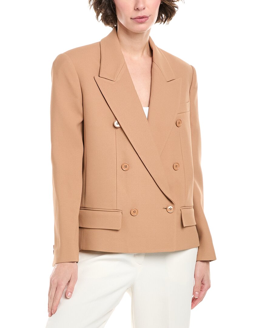 Michael Kors Collection Cutoff Blazer In Brown