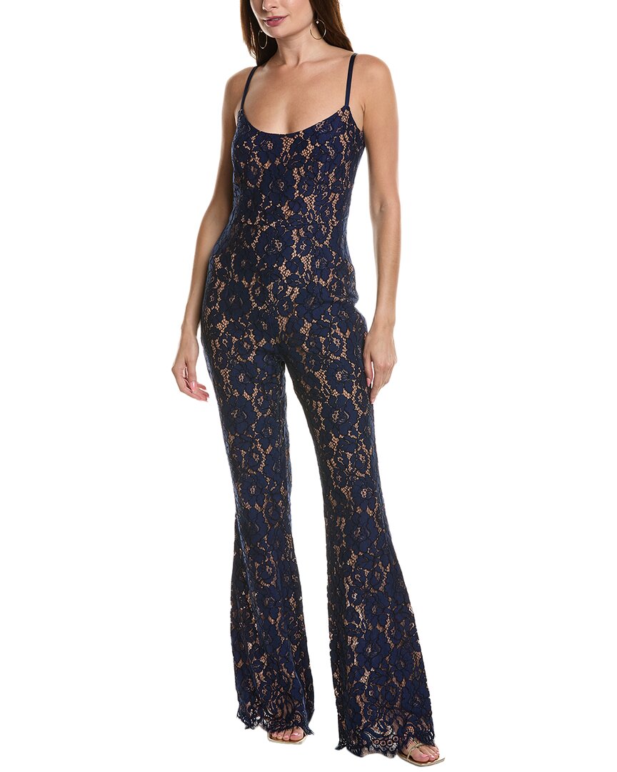 Michael Kors Collection Lace Silk-lined Flare Jumpsuit In Black
