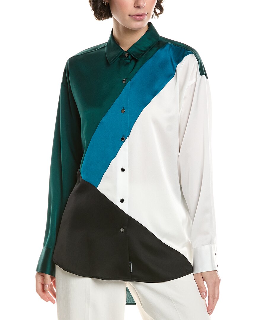 Karl Lagerfeld Colorblock Blouse In Multi