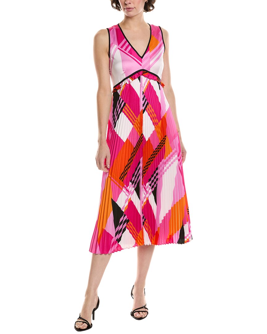 Karl Lagerfeld Printed Midi Dress In Red