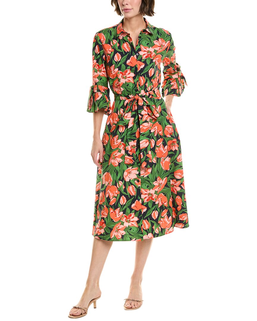 Carolina Herrera Bow Flounce Sleeve Shirtdress