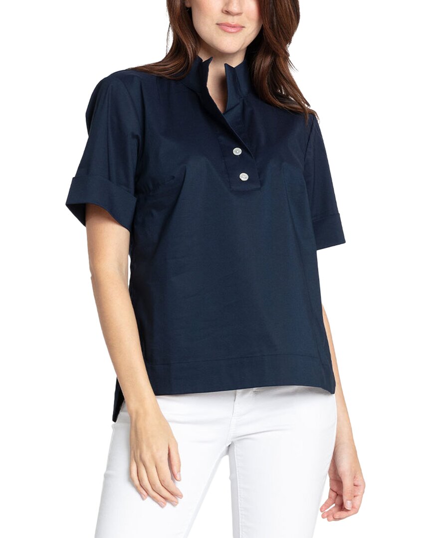 Hinson Wu Aileen Linen Top In Blue