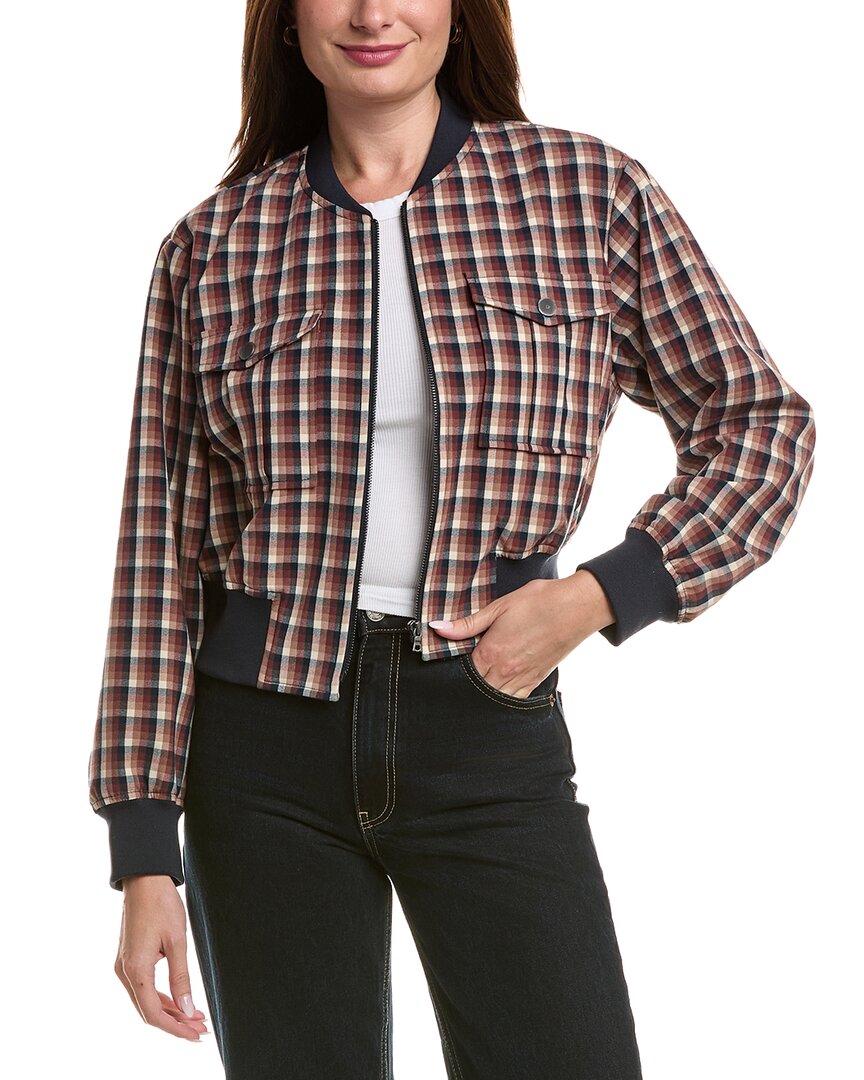 Kenneth Cole Cropped Bomber Jacket In Pattern