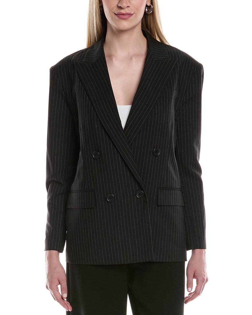 Kenneth Cole Pinstripe Jacket In Black