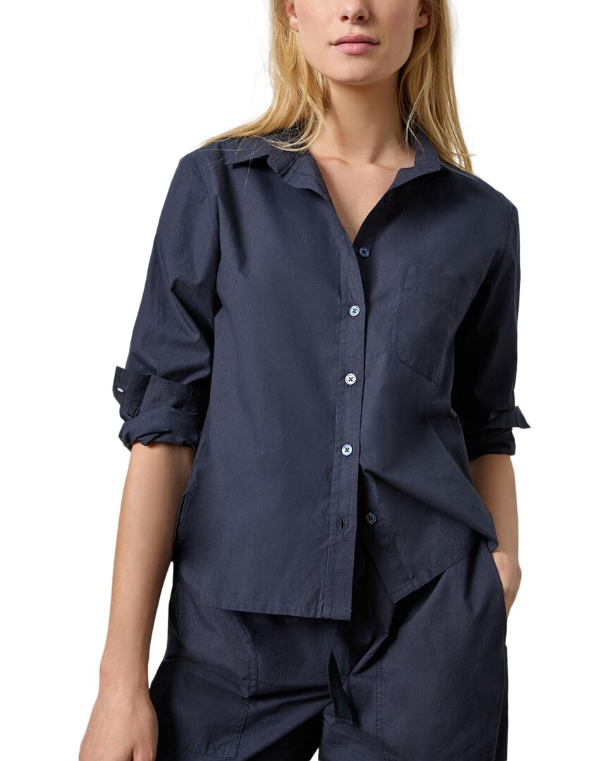 Lilla P Poplin Button-down Shirt In Blue
