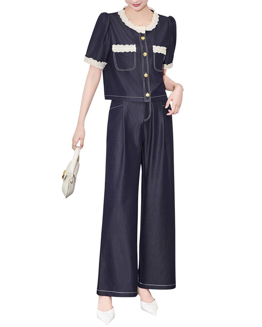 Wlzd 2pc Blouse & Pant Set