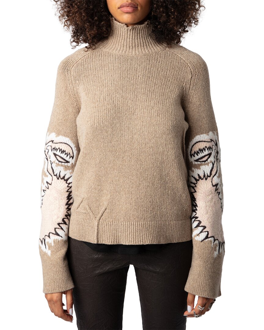 Zadig & Voltaire Sal We Custo Wool Sweater In Brown