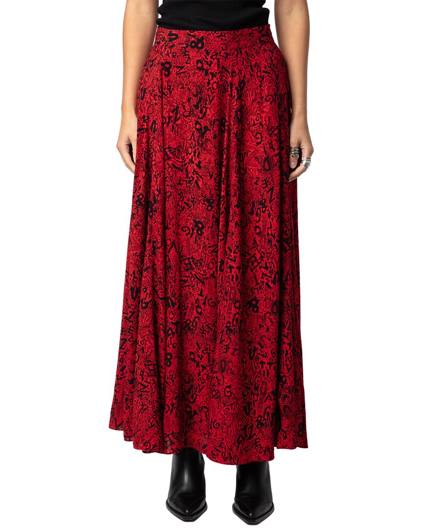 Zadig & Voltaire Joyo Soft Wild Voltaire Skirt In Red