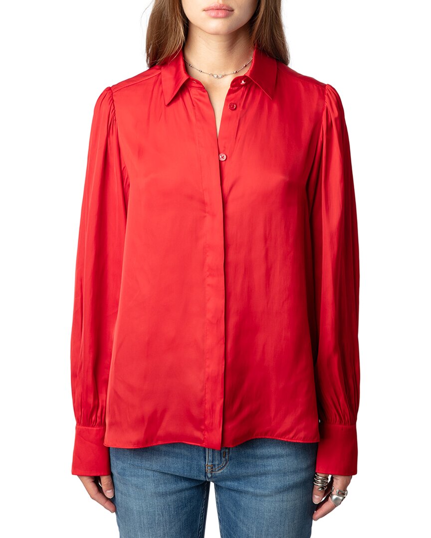 Zadig & Voltaire Trenta Satin Shirt In Red