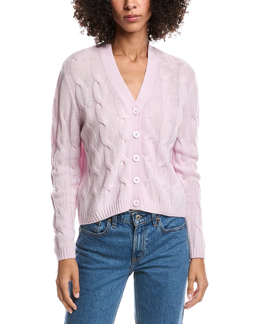 Forte Cashmere Wool & Cashmere-blend Cable V-neck Cardigan In Pattern