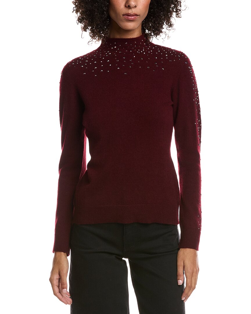 Forte Cashmere Crystal Cashmere Pullover In Purple