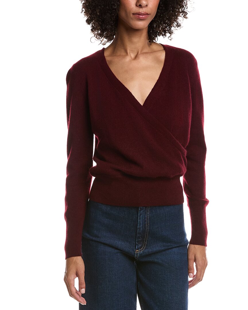 Forte Cashmere Drape Surplus Cashmere Pullover In Burgundy