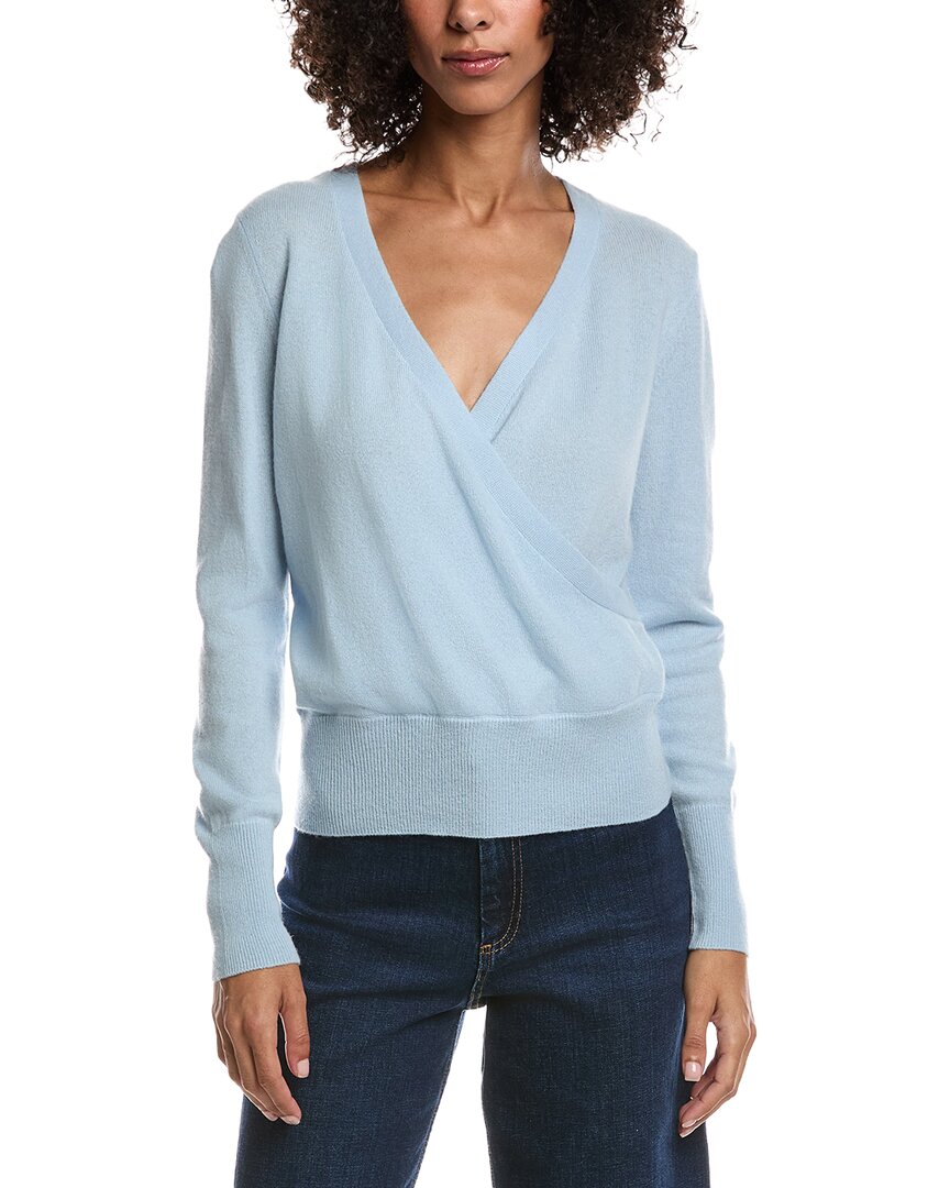 Forte Cashmere Drape Surplus Cashmere Pullover In Blue