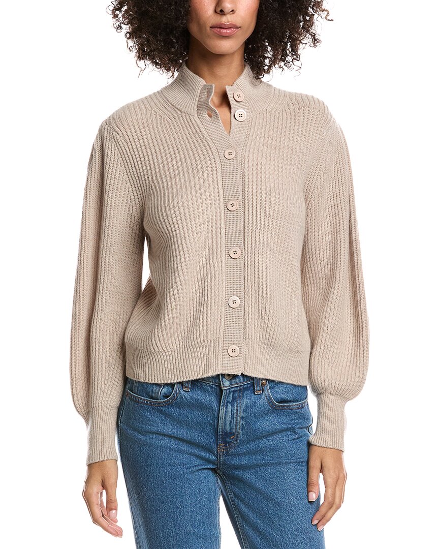 Forte Cashmere Button Wool & Cashmere-blend Cardigan In Neutral