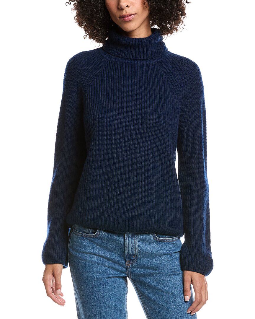 Forte Cashmere Luxe Wool & Cashmere-blend Turtleneck Sweater In Blue