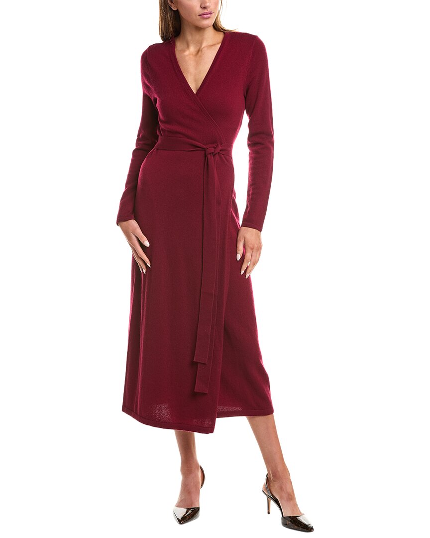 Diane Von Furstenberg Astrid Wool & Cashmere-blend Wrap Sweaterdress In Burgundy