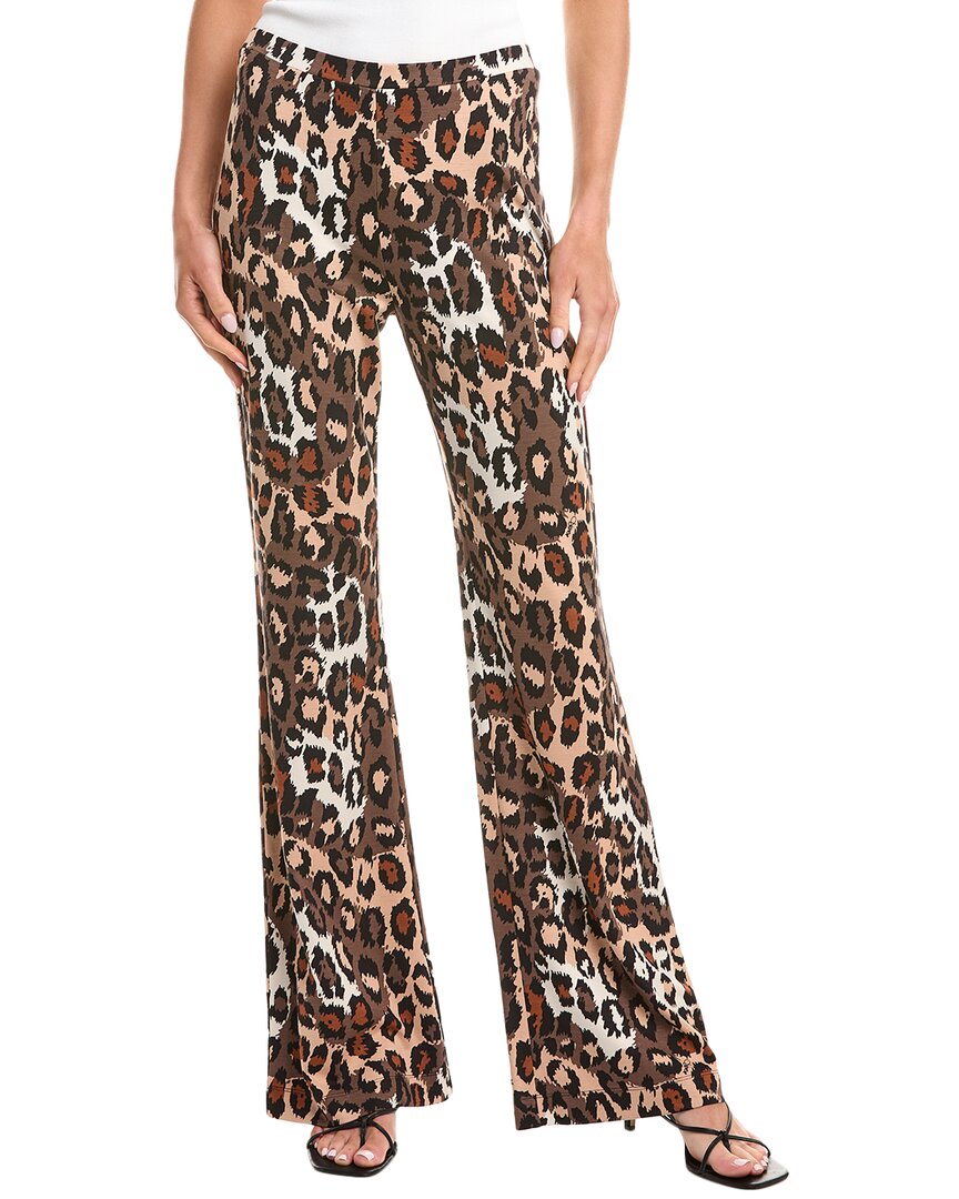 Diane Von Furstenberg Brooklyn Leopard-print Flared Jersey Trousers In Brown