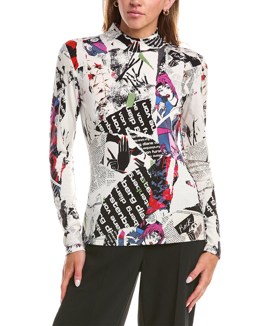 Diane Von Furstenberg Doha Wool-blend Top In White