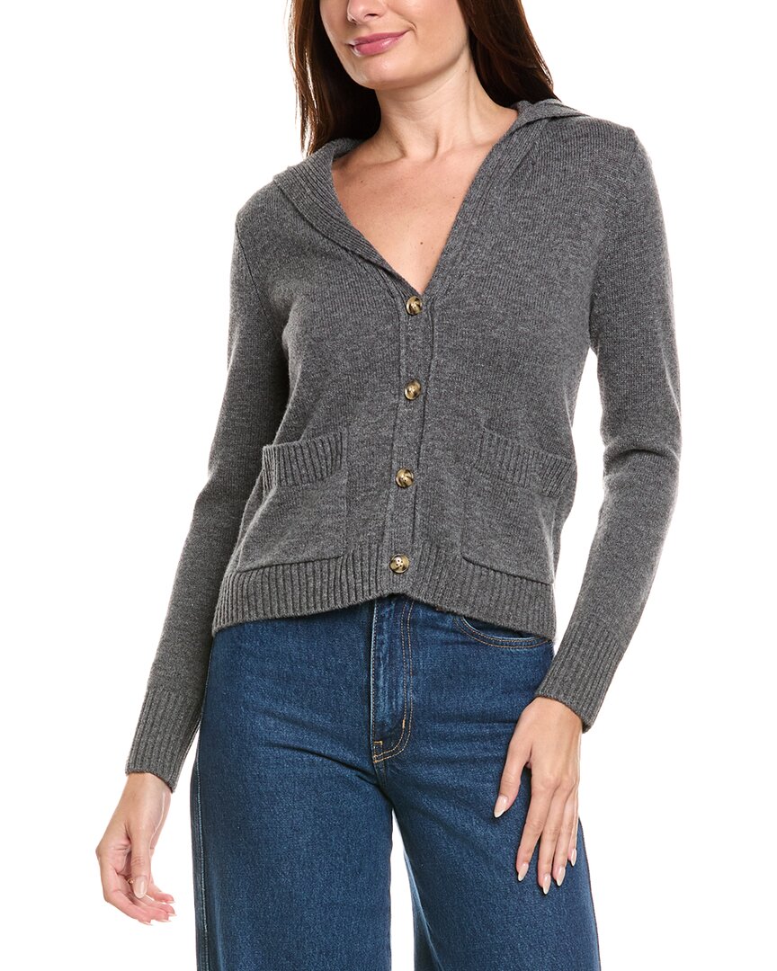 Kier + J Wool & Cashmere-blend Cardigan In Gray